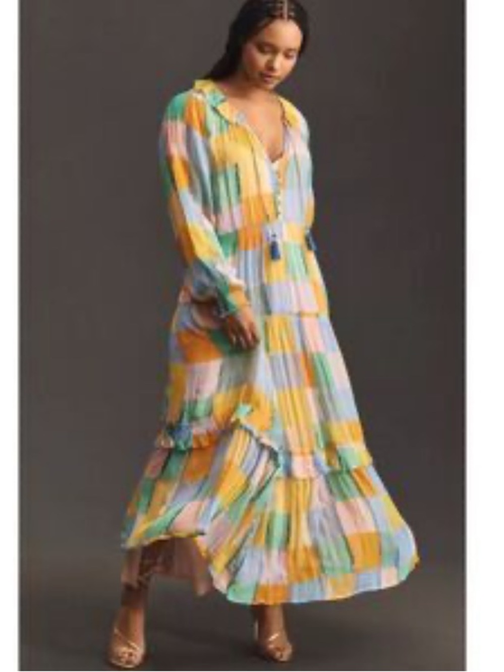 Anthropologie Dress Womens Boho The Marais Chiffon Maxi - Picture 8 of 11